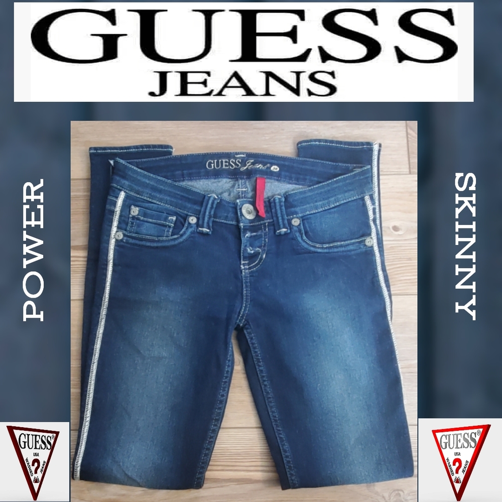 Guess Blue Skinny Jeans Classic Style For Women